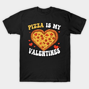 Pizza Is My Valentine Valentines Day Heart Pepperoni Lover T-Shirt